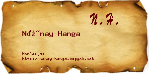 Nánay Hanga névjegykártya